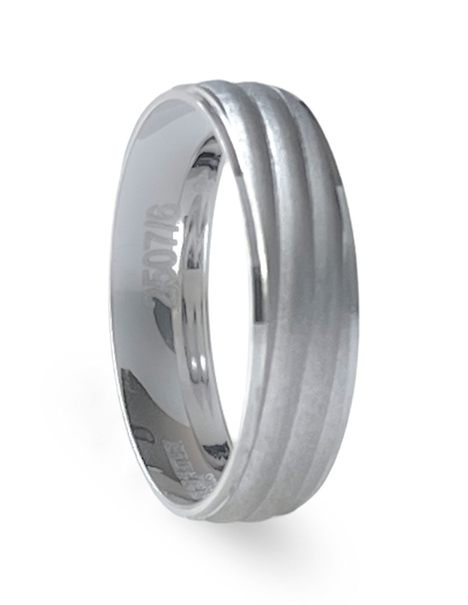 Argolla de oro blanco 14 k 2