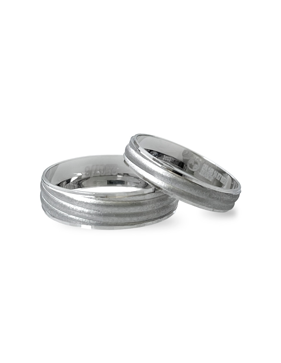 Argolla de oro blanco 14 k 3