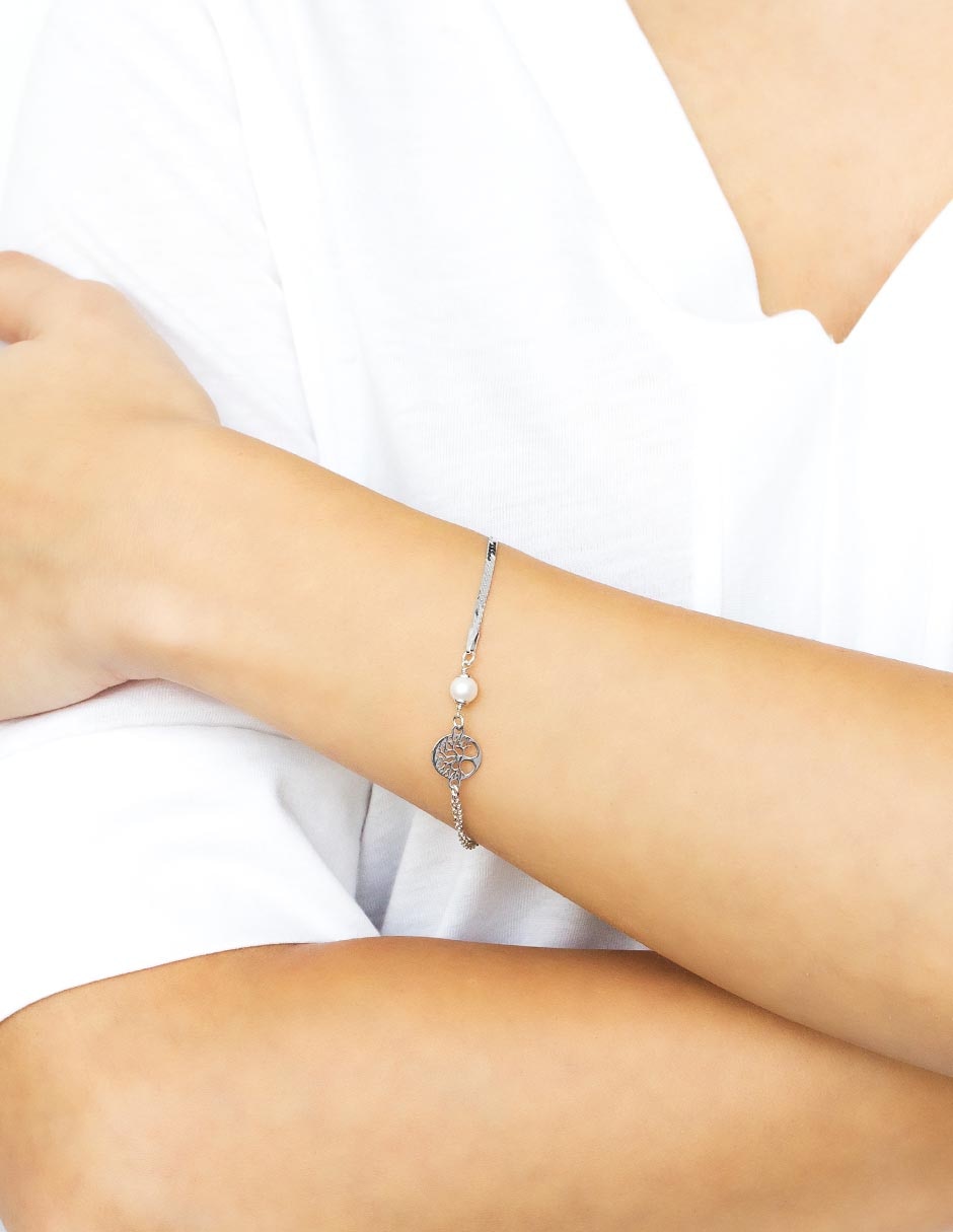 Pulsera de plata P 925 con acabado baño de rodio 3