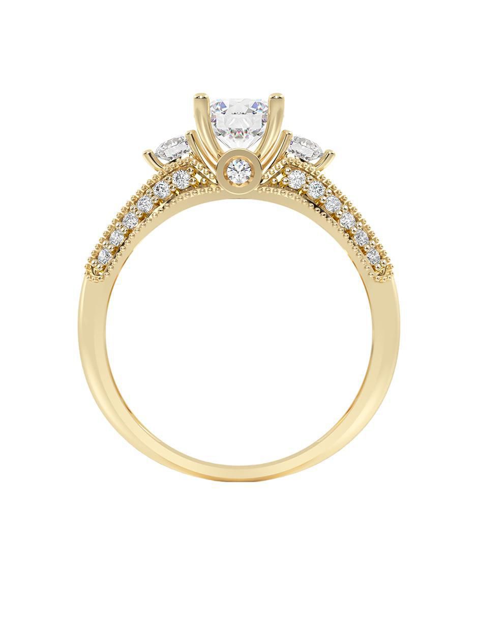 Anillo de compromiso "de" oro 10 k abba joyas sin familia zirconia