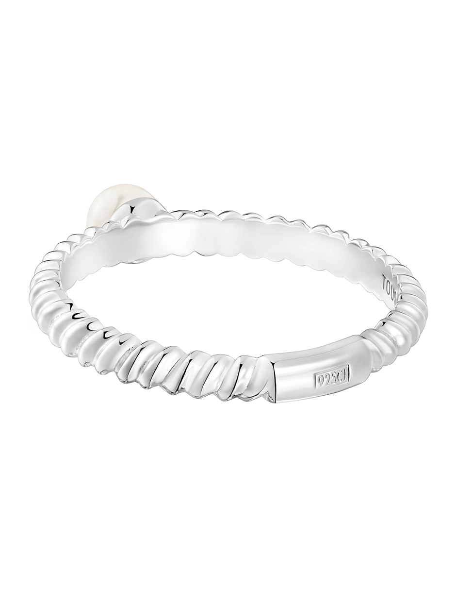 Anillo circular Tous Motivos P 925 de plata perla brillante 2