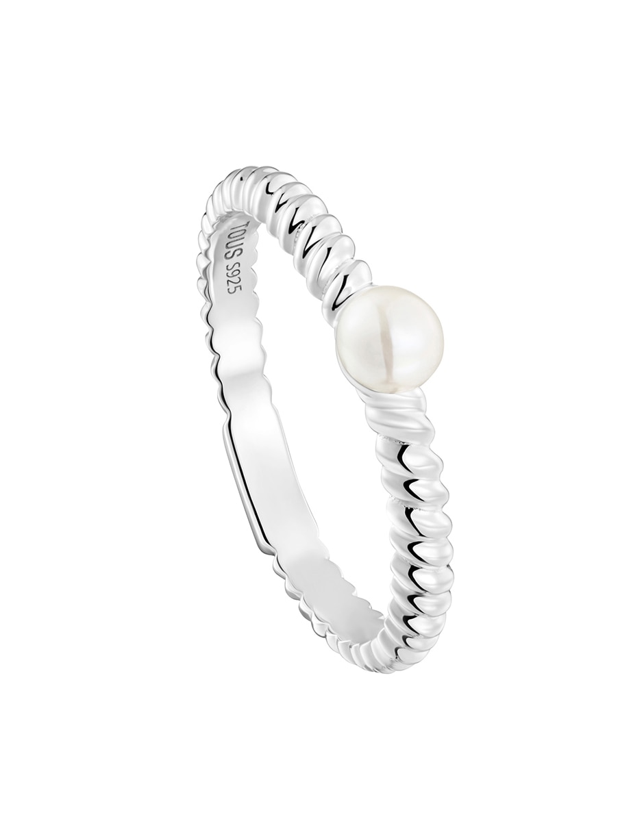 Anillo circular Tous Motivos P 925 de plata perla brillante 3