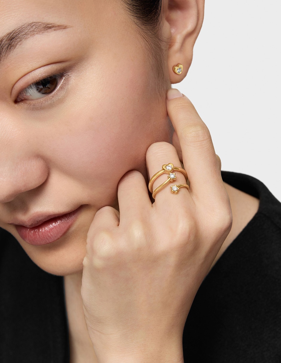 Anillo de flor Tous Lili Motives Lgd 14 k de oro diamante brillante 6