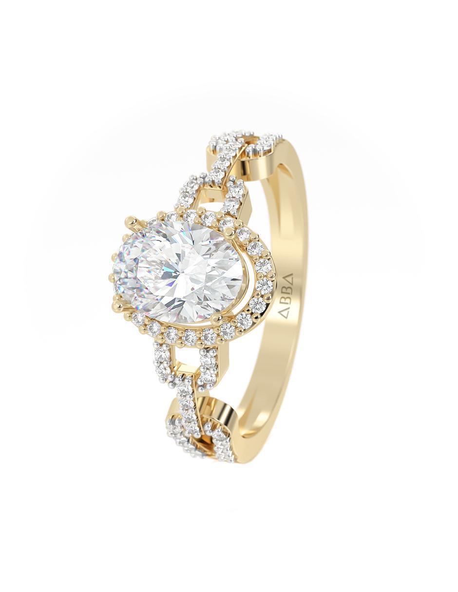 Anillo de compromiso de oro 14 k 2