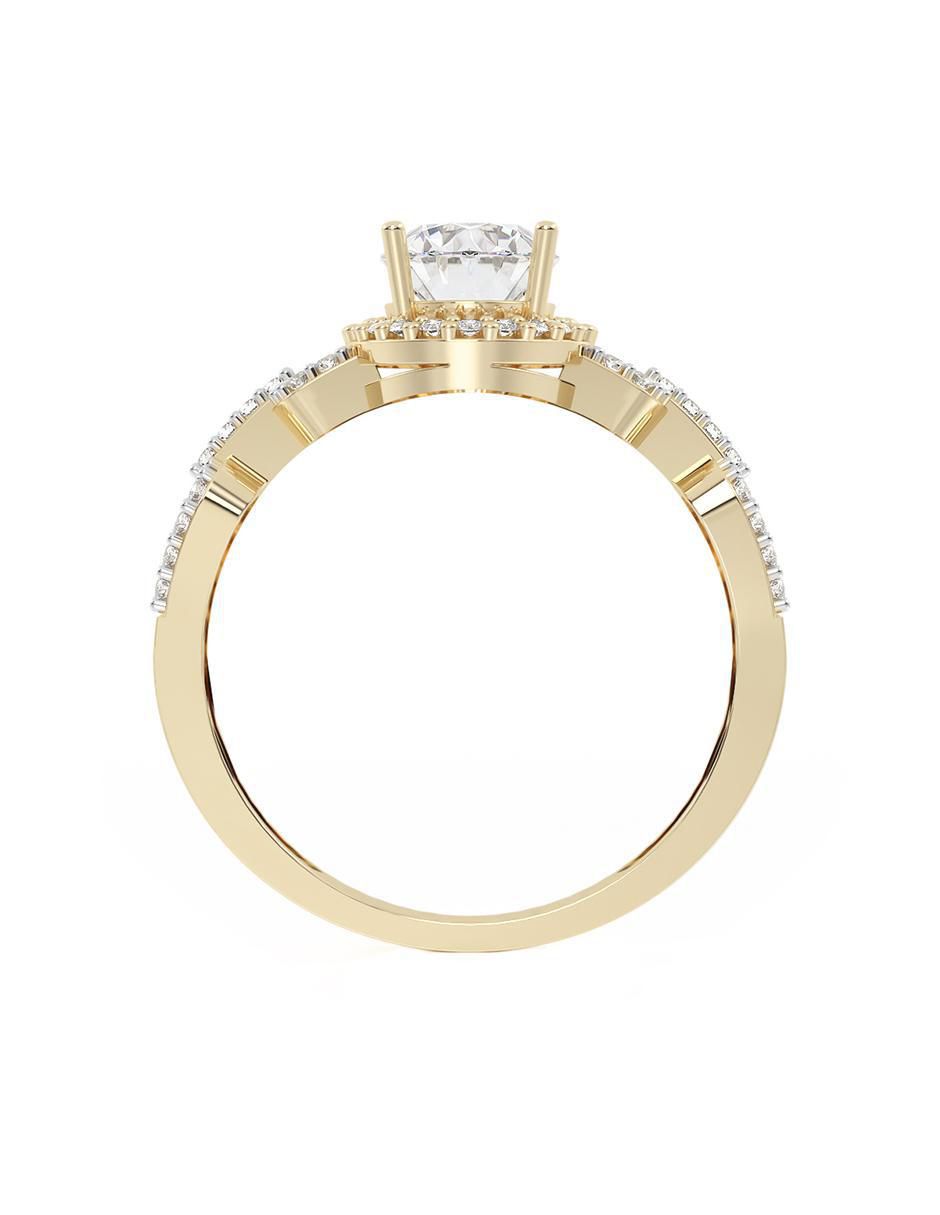 Anillo de compromiso de oro 14 k 3