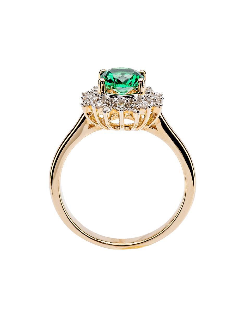Anillo 14 k de oro esmeralda troquelado 3