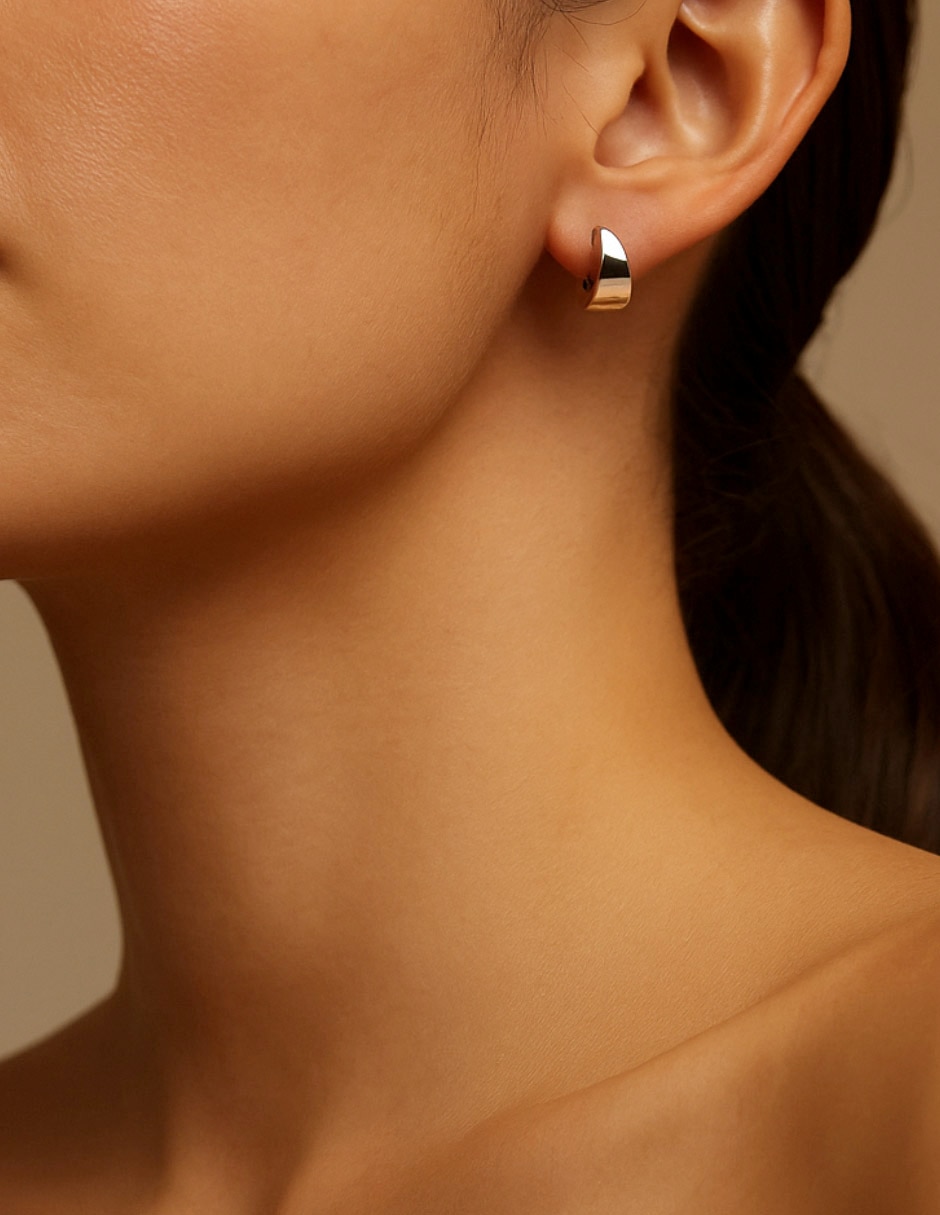 Arracadas de oro 14 k con acabado baño de oro 4