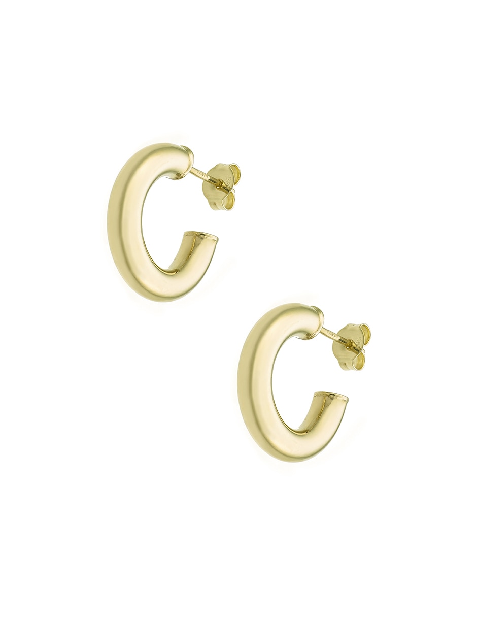 Aretes cortos de oro 14 k con acabado chapa de oro 2