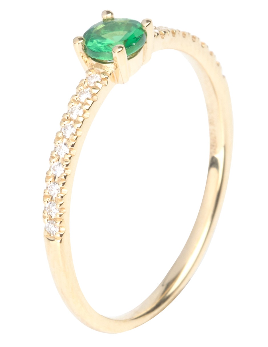 Anillo tsavorita con acabado baño de oro 14 k 3