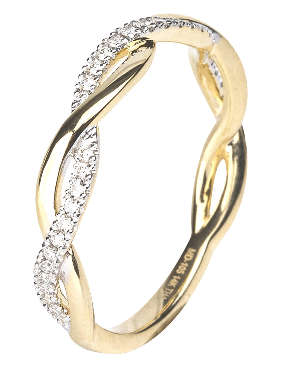 Anillo circular 14 k de oro diamante 3