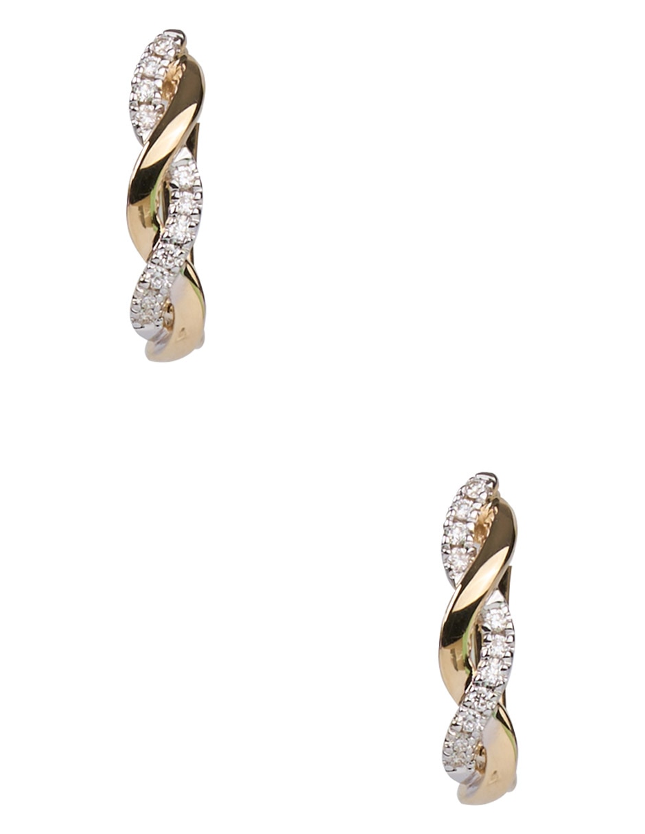 Aretes cortos de oro 14 K con acabado baño de oro zirconia Aretes cortos de oro 14 K con acabado baño de oro zirconia