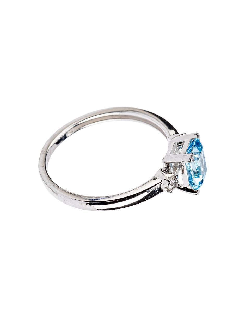 Anillo 14 k de oro topacio y diamante troquelado 4