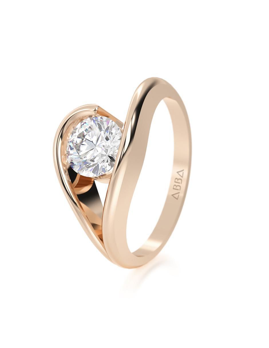 Anillo de compromiso de oro 14 k 2