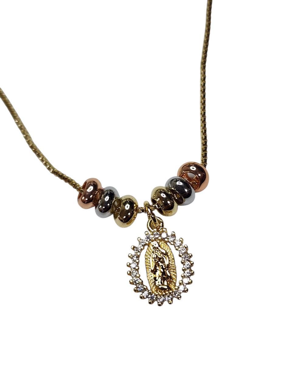 Collar con dije Virgen de Guadalupe de oro laminado 14 K 5
