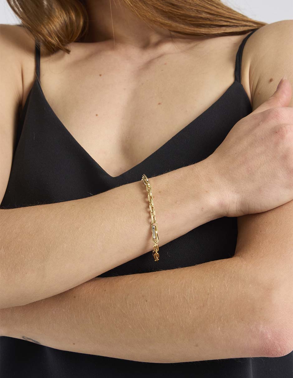 Pulsera de oro 14 K con acabado baño de oro 4