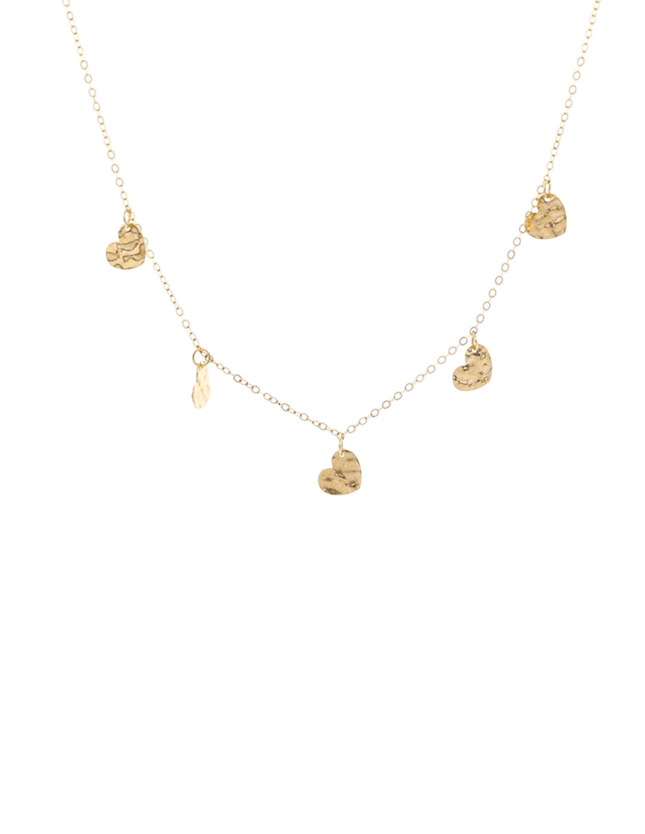 Collar de corazón de oro amarillo 14 K