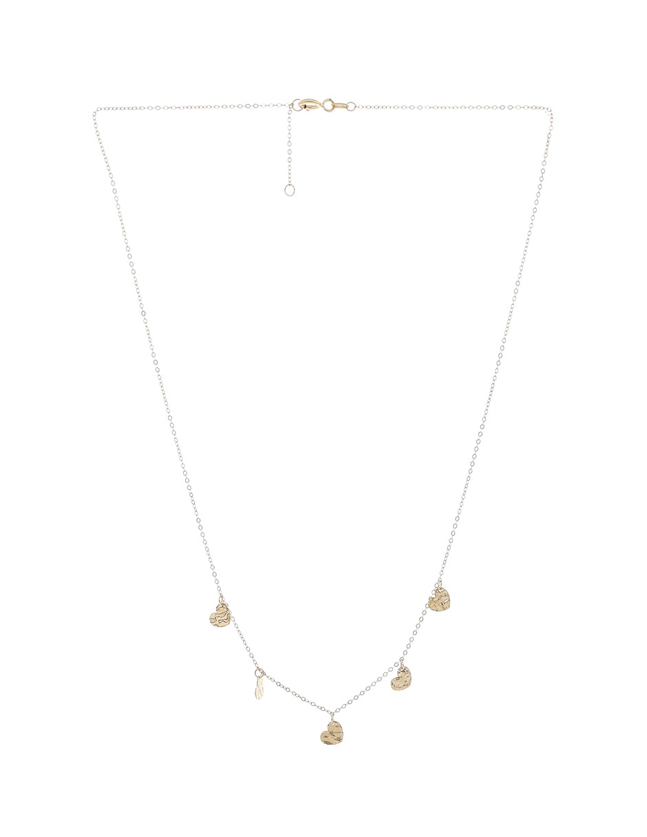 Collar de corazón de oro amarillo 14 K 2