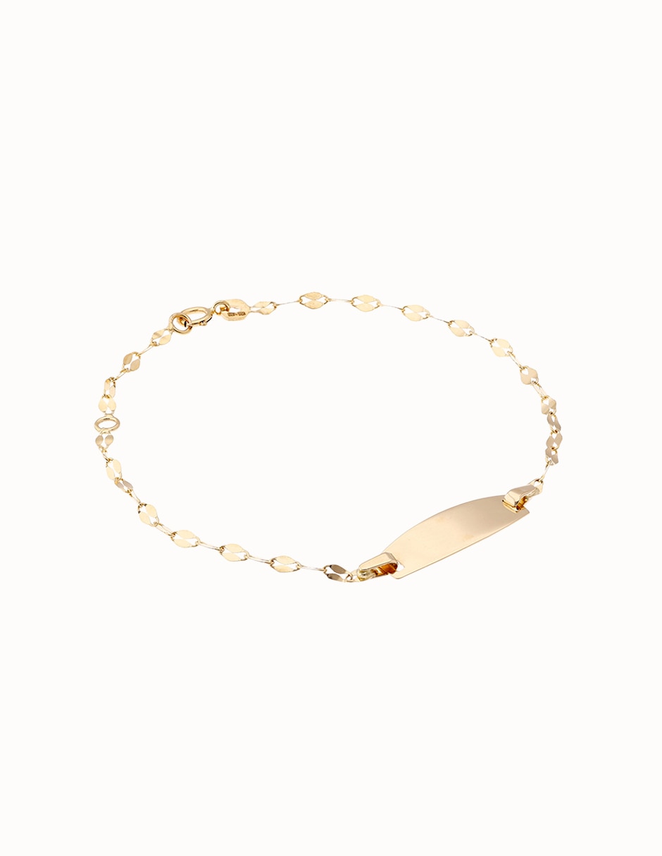 Pulsera de oro amarillo 14 k con acabado pulido