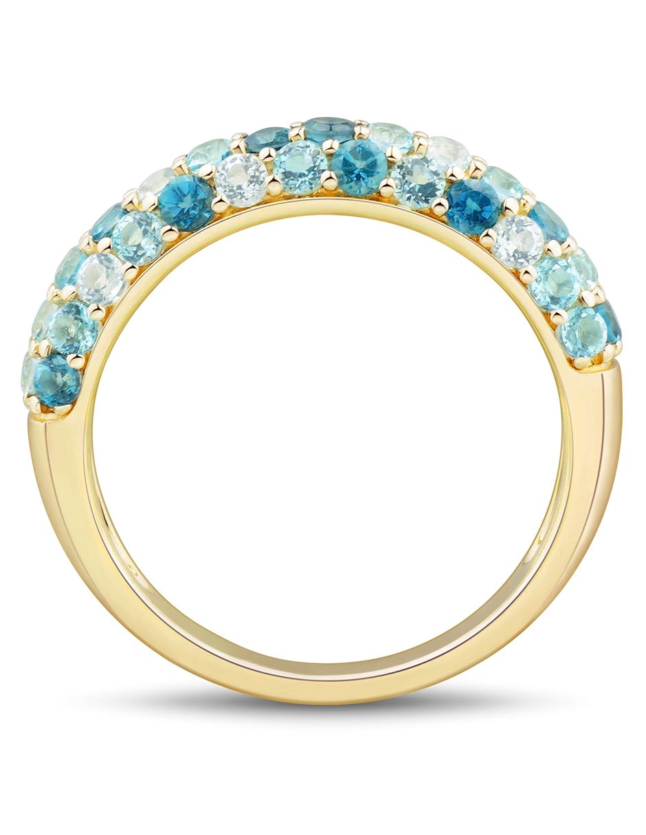 Anillo 14 k de oro topacio azul de londres brillante 4