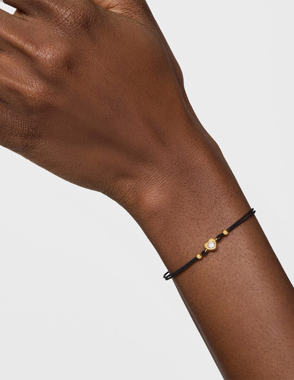 Pulsera de oro amarillo 14 k Lili Motives Lgd con acabado brillante 6