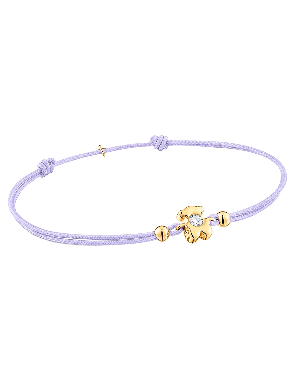 Pulsera de oro amarillo 14 k Lili Motives Lgd  con acabado brillante 2