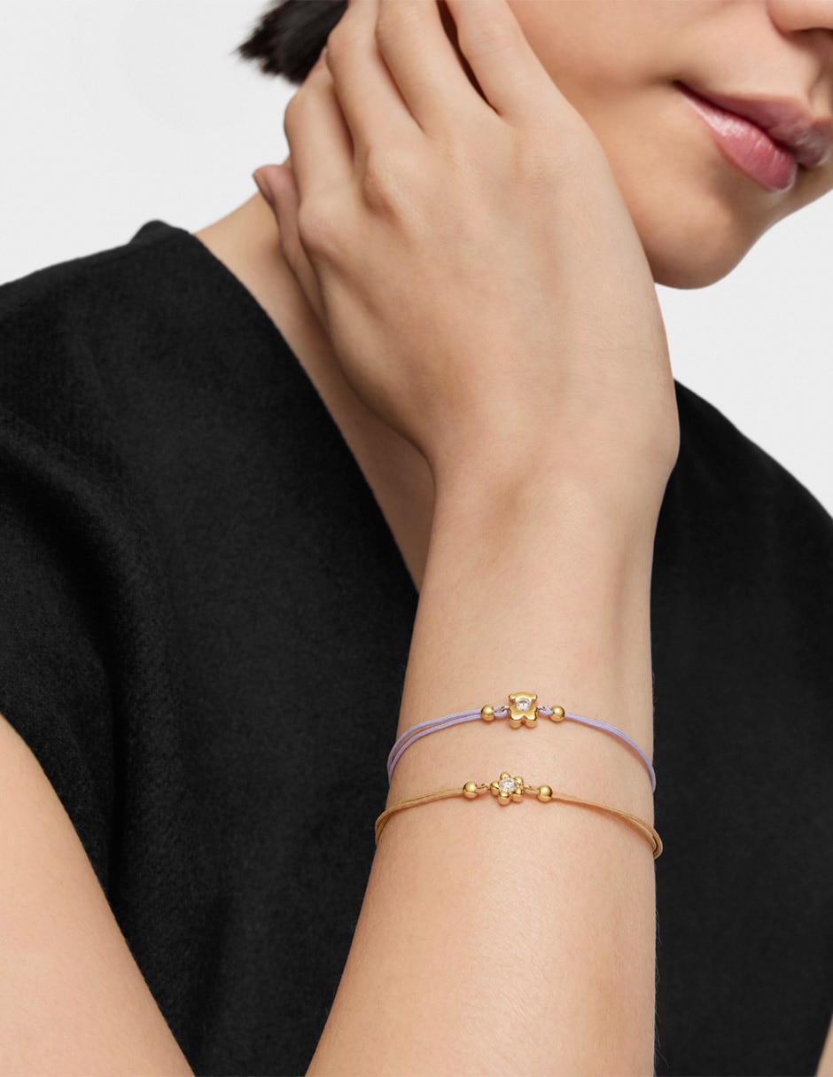 Pulsera de oro amarillo 14 k Lili Motives Lgd  con acabado brillante 5