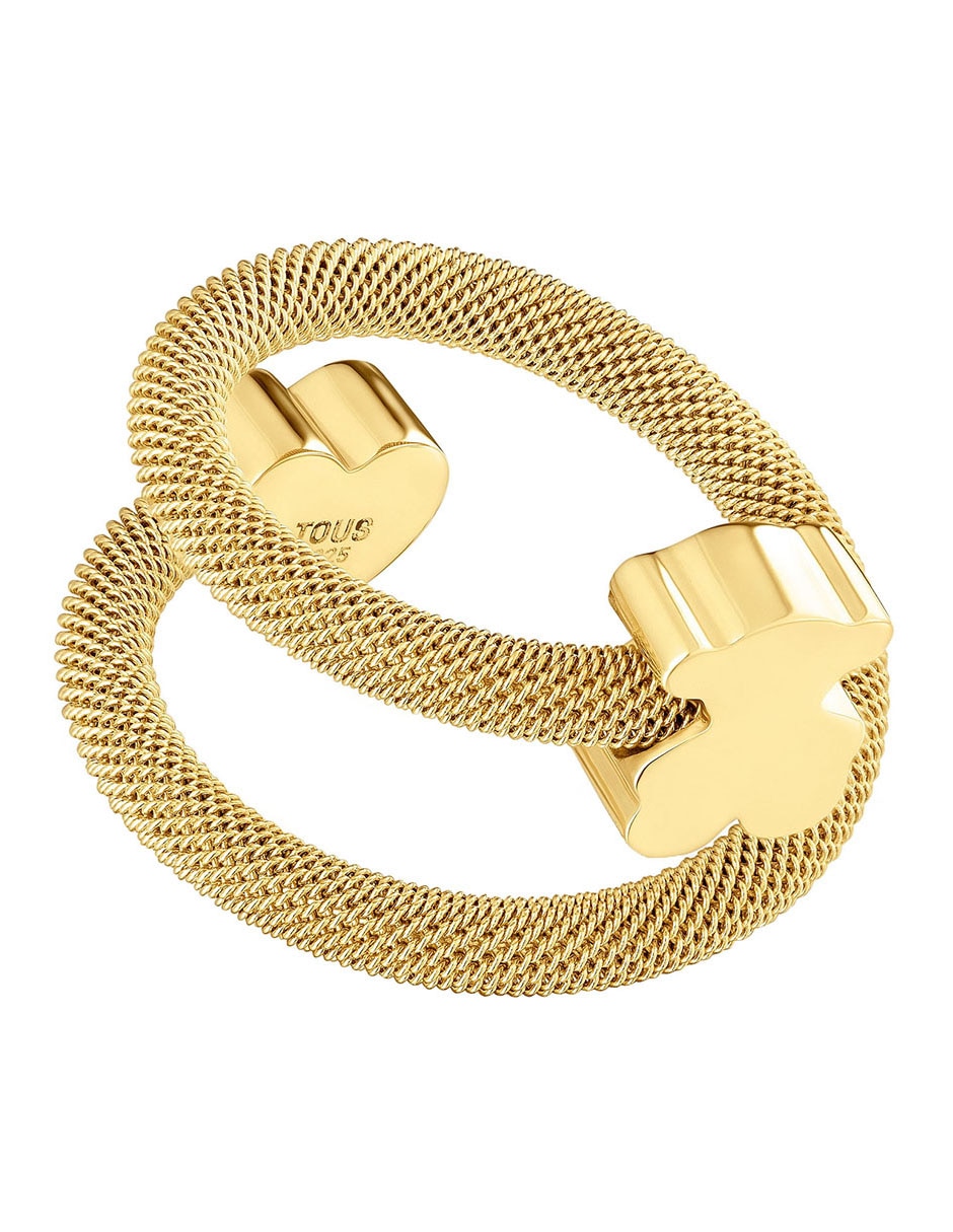 Anillo de oso Icon mesh oso P 925 de plata baño de oro 2