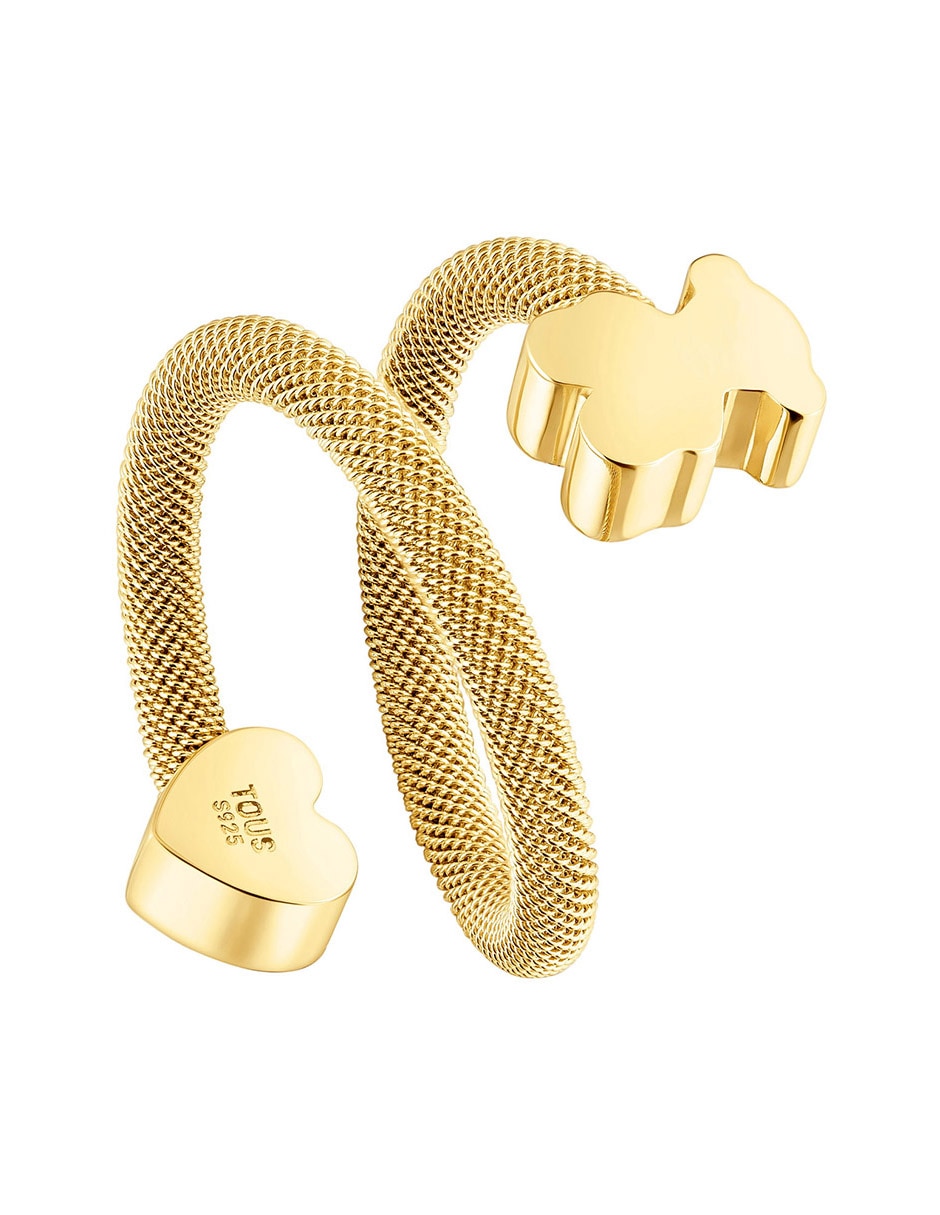 Anillo de oso Icon mesh oso P 925 de plata baño de oro 3
