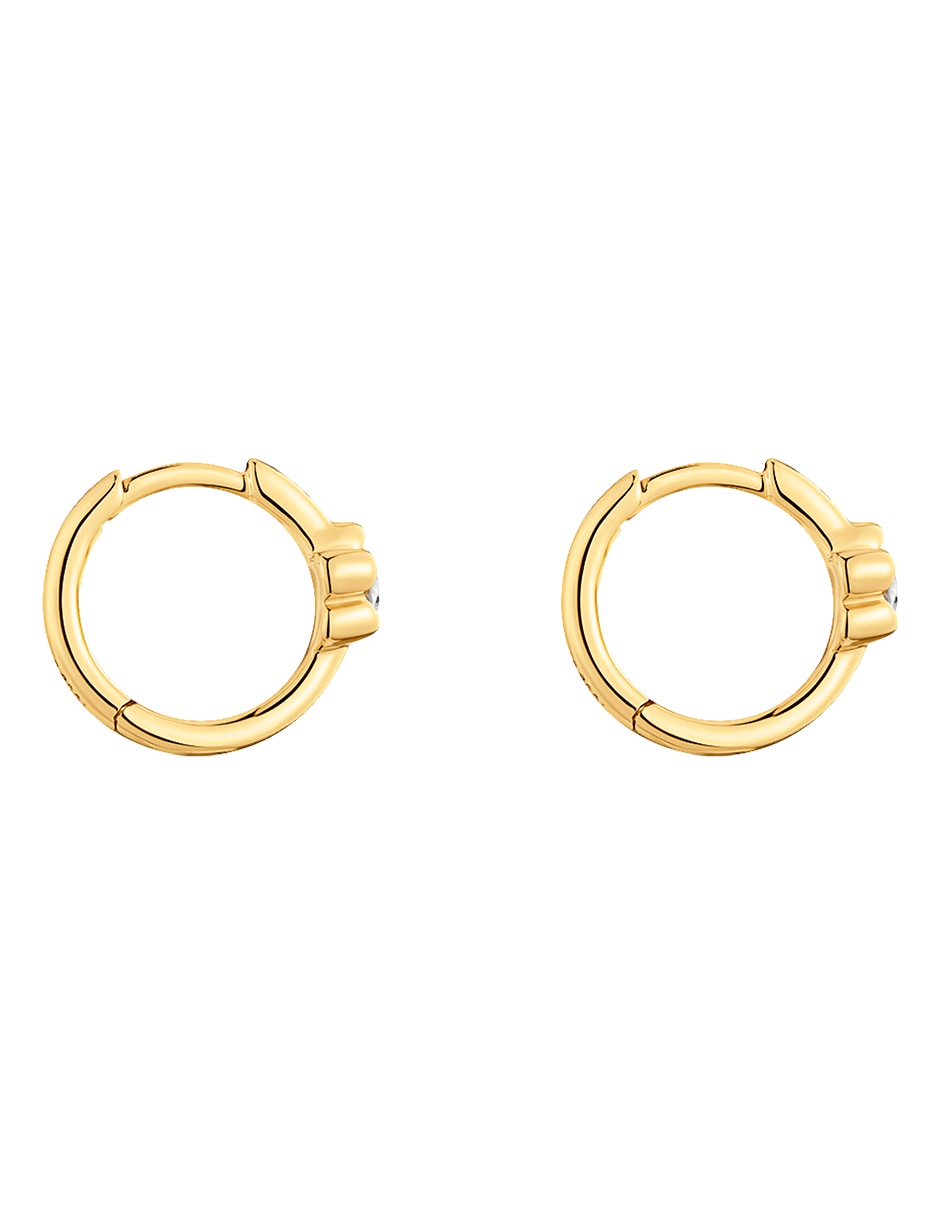 Huggies de flor Lili Motives Lgd  de oro amarillo 14 k con acabado brillante 2