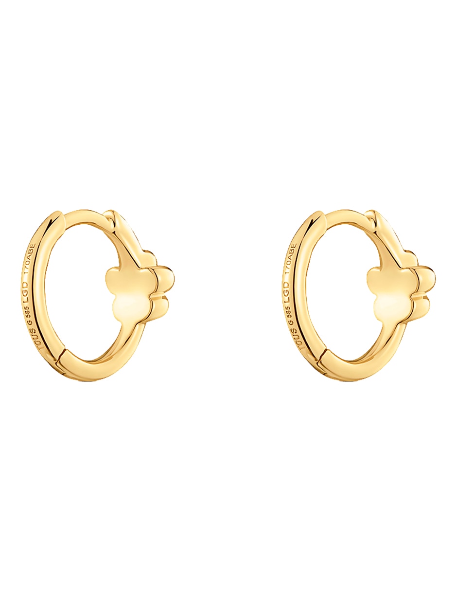 Huggies de flor Lili Motives Lgd  de oro amarillo 14 k con acabado brillante 3