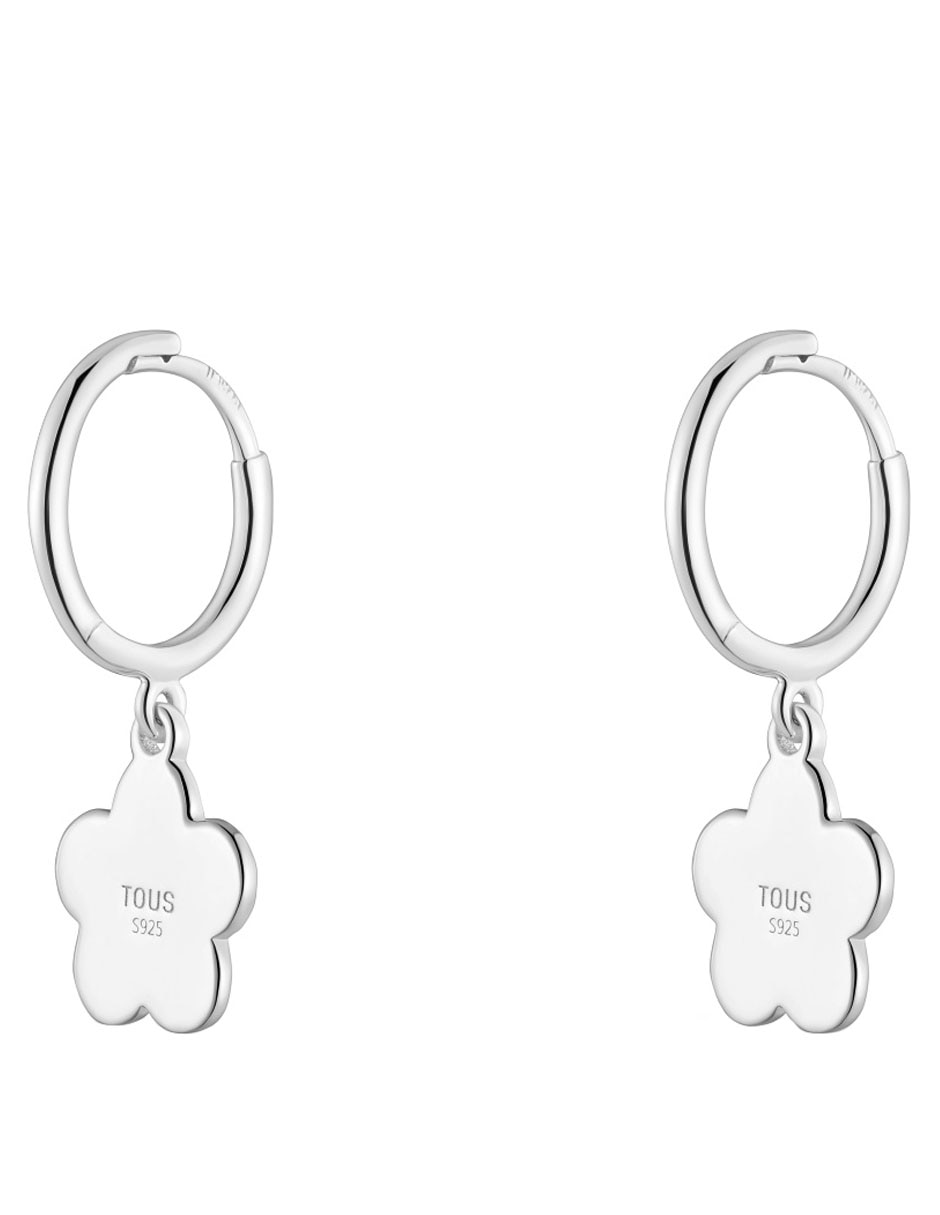 Huggies de flor de plata p 925 con acabado brillante 3