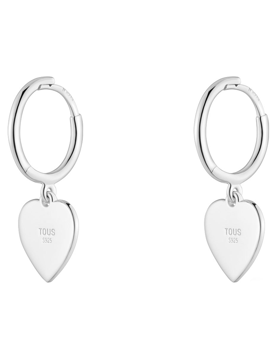 Huggies de corazón de plata p 925 con acabado brillante 3