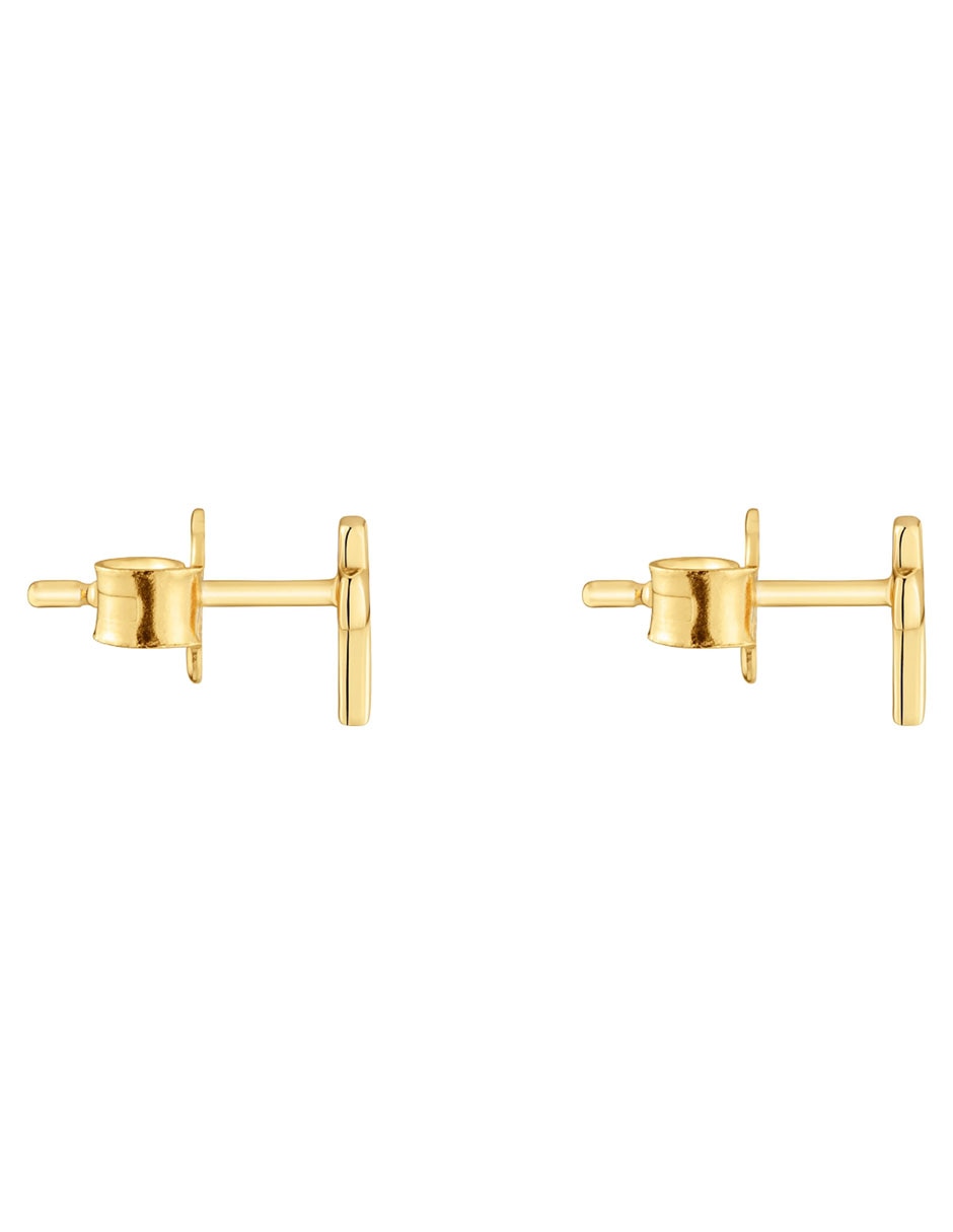 Broqueles de cruz de plata p 925 con acabado baño de oro 2