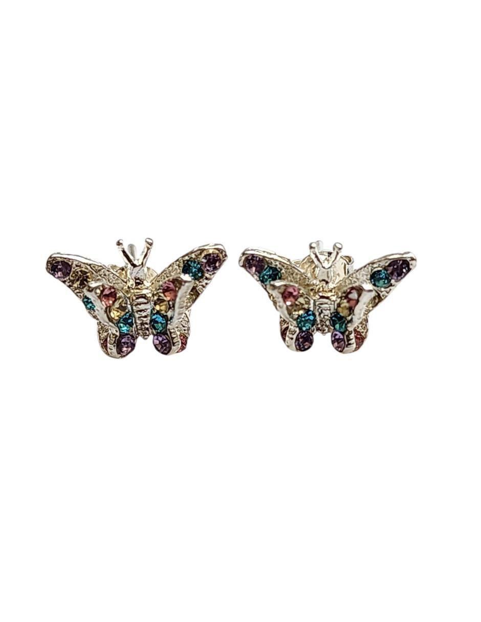 Aretes cortos de mariposa Insectos de plata p 925 con acabado brillante zirconia Aretes cortos de mariposa Insectos de plata p 925 con acabado brillante zirconia