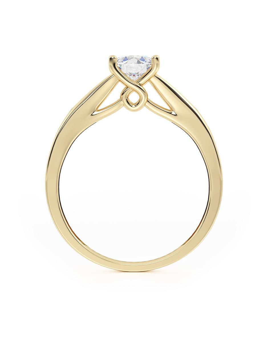 Anillo de compromiso "de" oro 10 k abba joyas sin familia zirconia