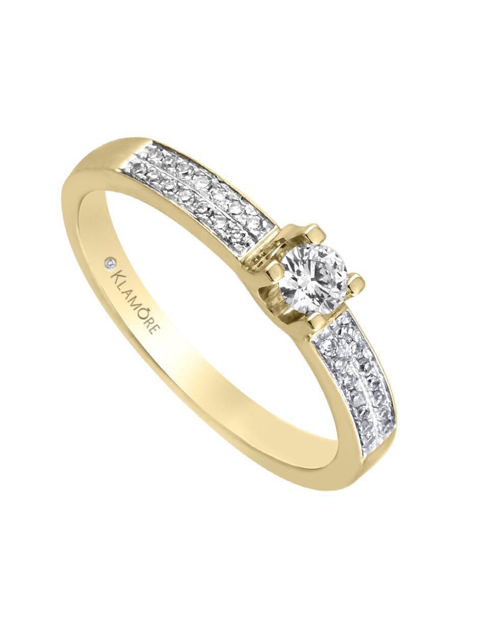 Anillo de compromiso "de" oro 14 k klamore benvenuta diamante