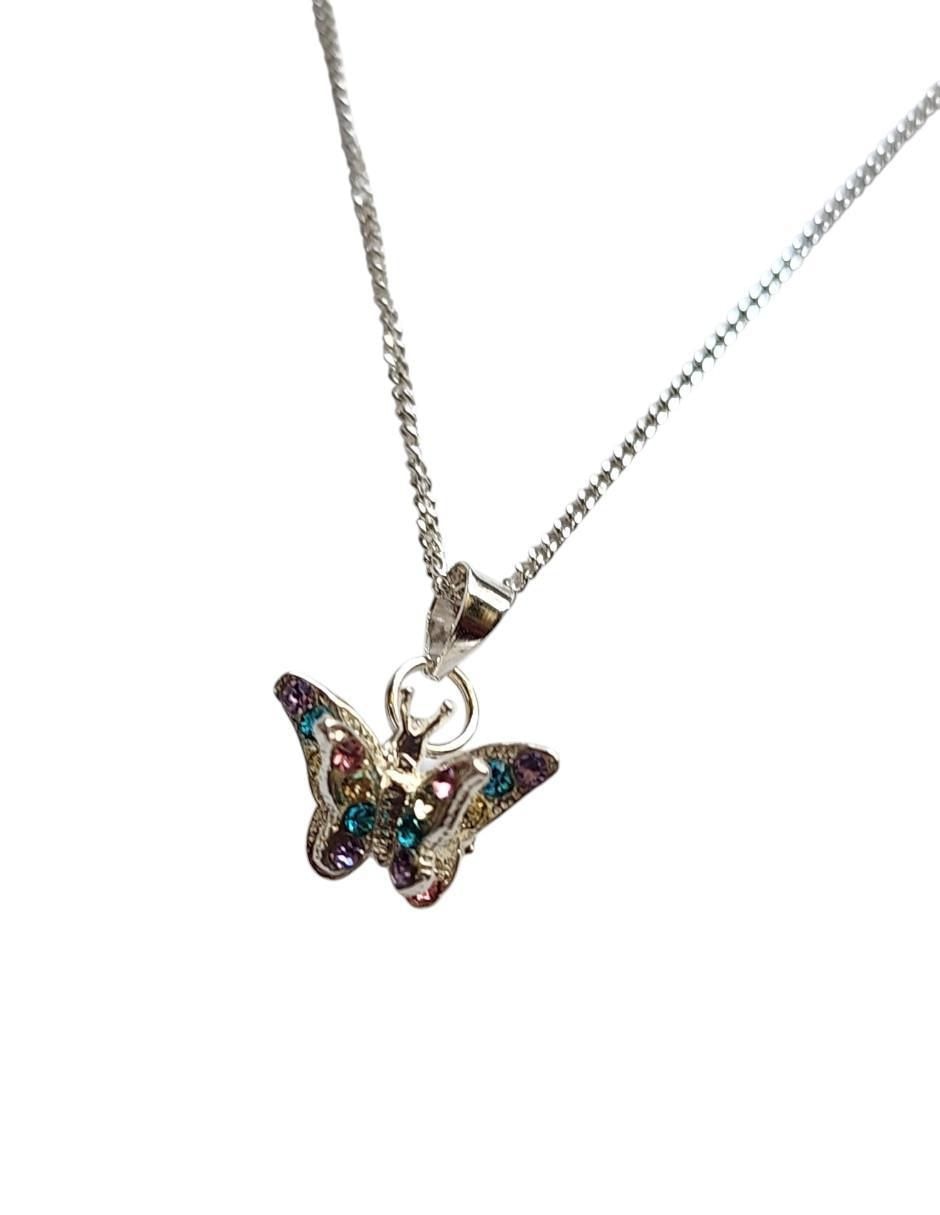 Collar con dije de mariposa Insectos de plata P 925 2