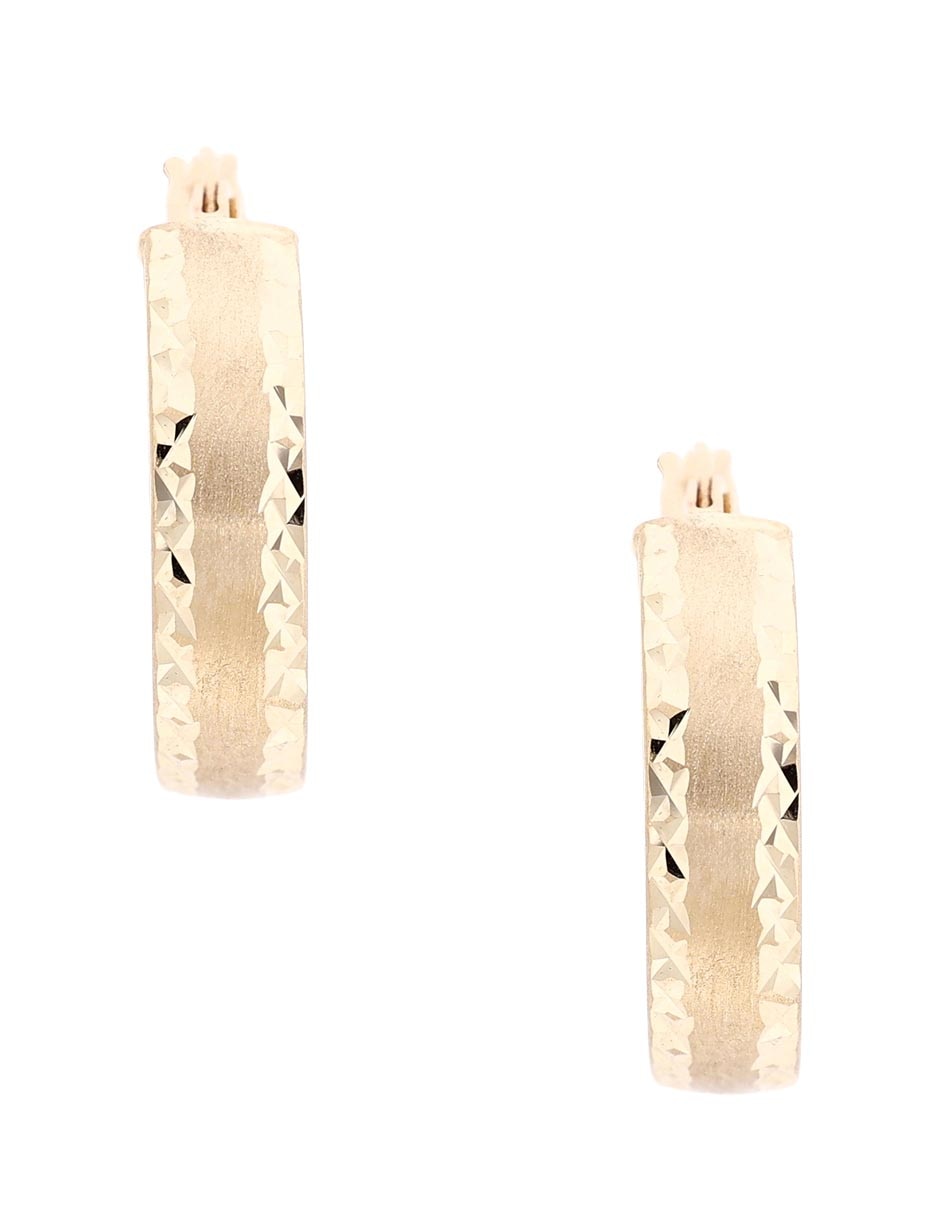 Arracadas de oro amarillo 14 K con acabado liso