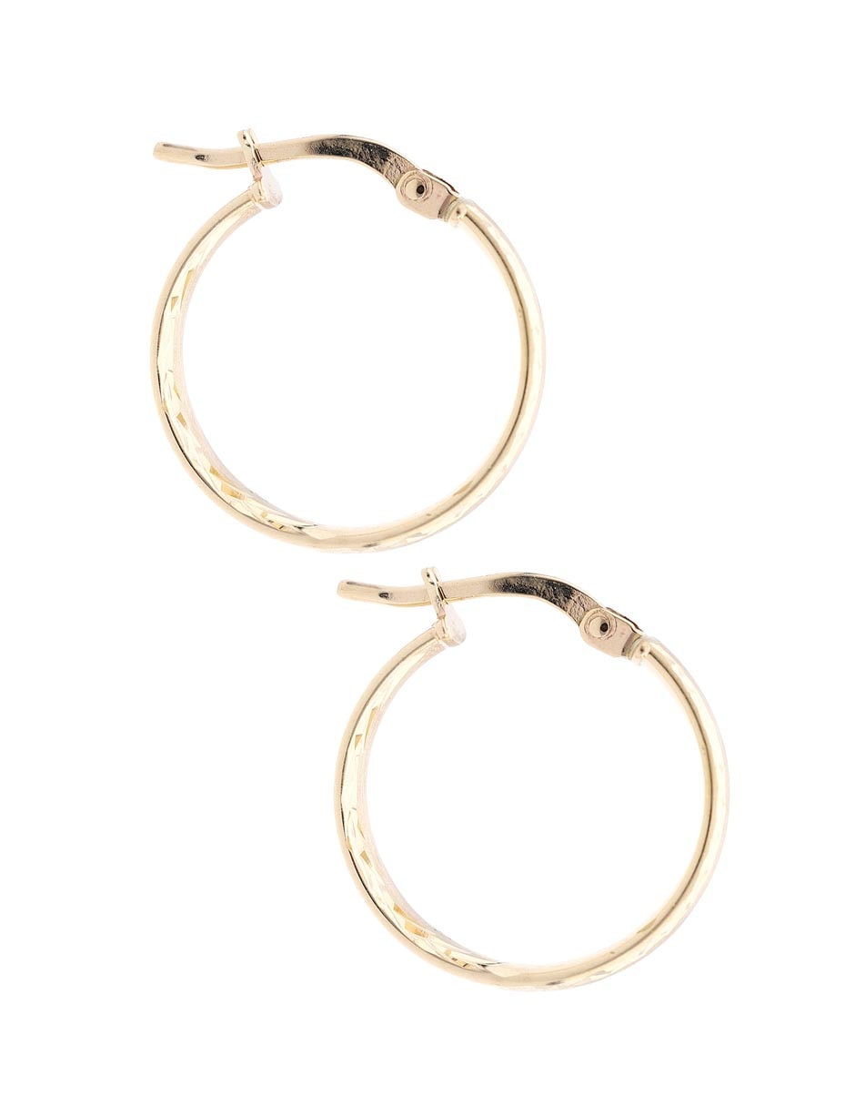 Arracadas de oro amarillo 14 K con acabado liso 2