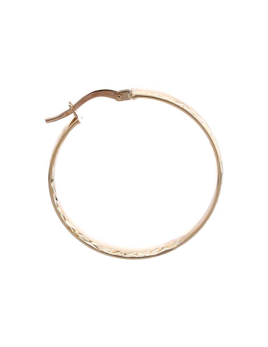 Arracadas de oro amarillo amarillo 14 K con acabado liso 3