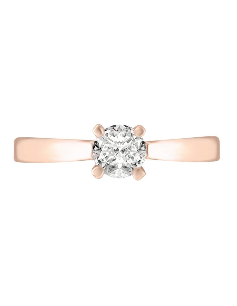 Anillo de compromiso de oro 14 k Lisandra diamante