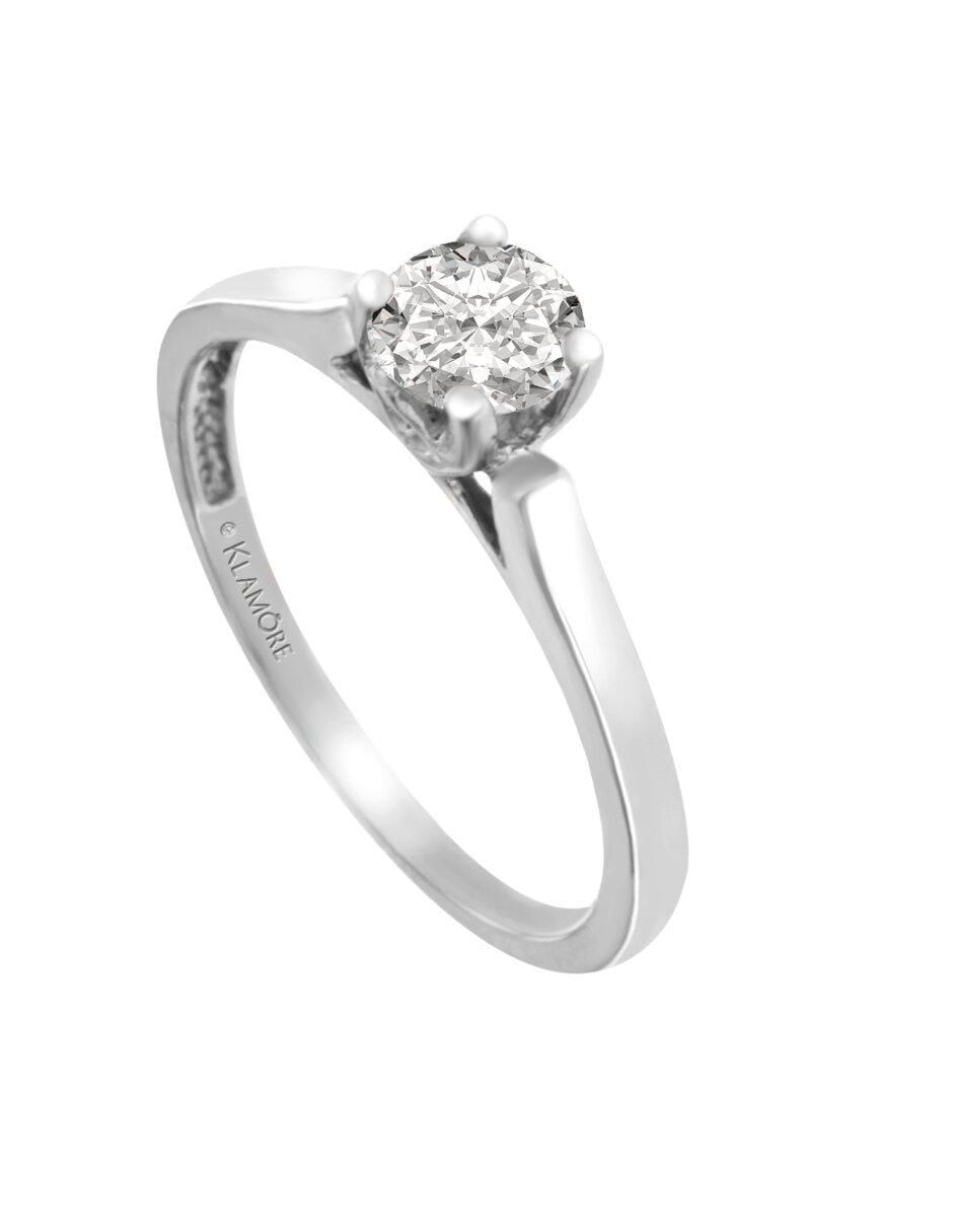 Anillo de compromiso de oro 14 k Lisandra diamante 4