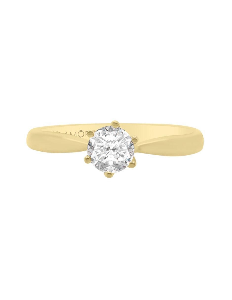 Anillo de compromiso de oro 14 k Kara diamante