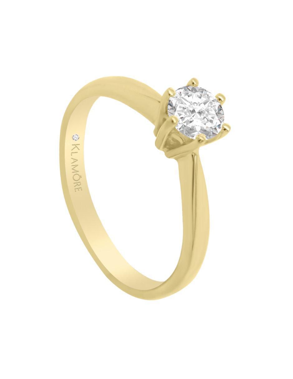 Anillo de compromiso "de" oro 14 k klamore kara diamante