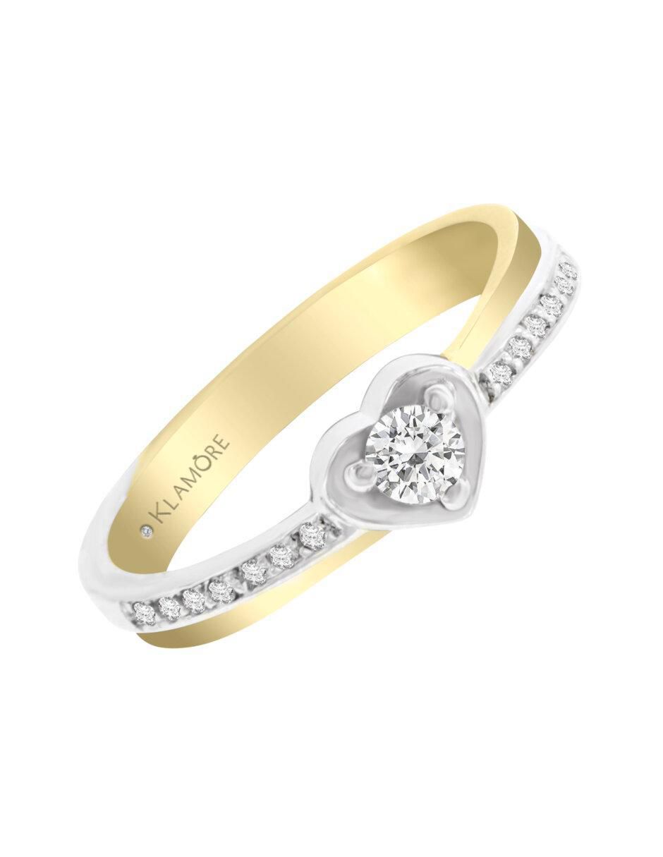 Anillo de compromiso "de" oro 14 k klamore olimpia diamante