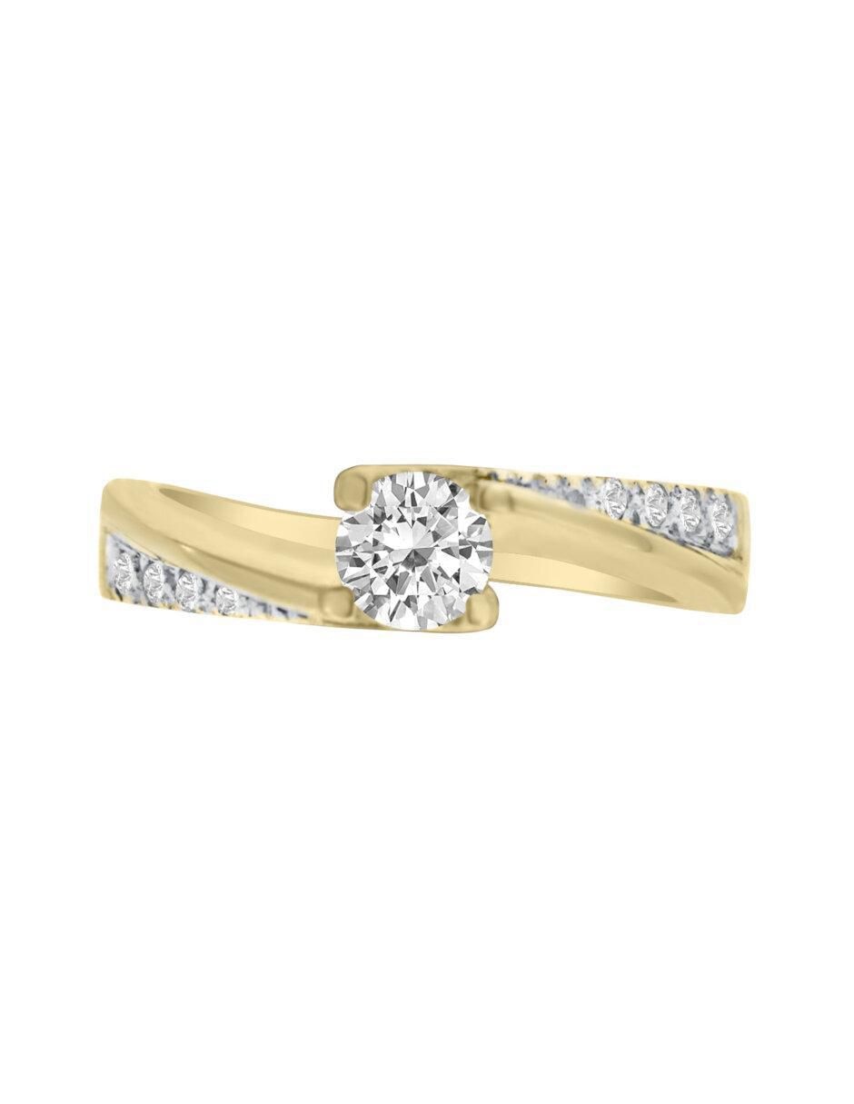 Anillo de compromiso de oro 14 k Marggie diamante