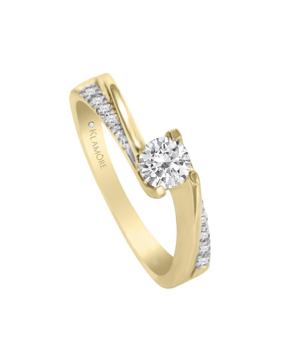 Anillo de compromiso "de" oro 14 k klamore marggie diamante