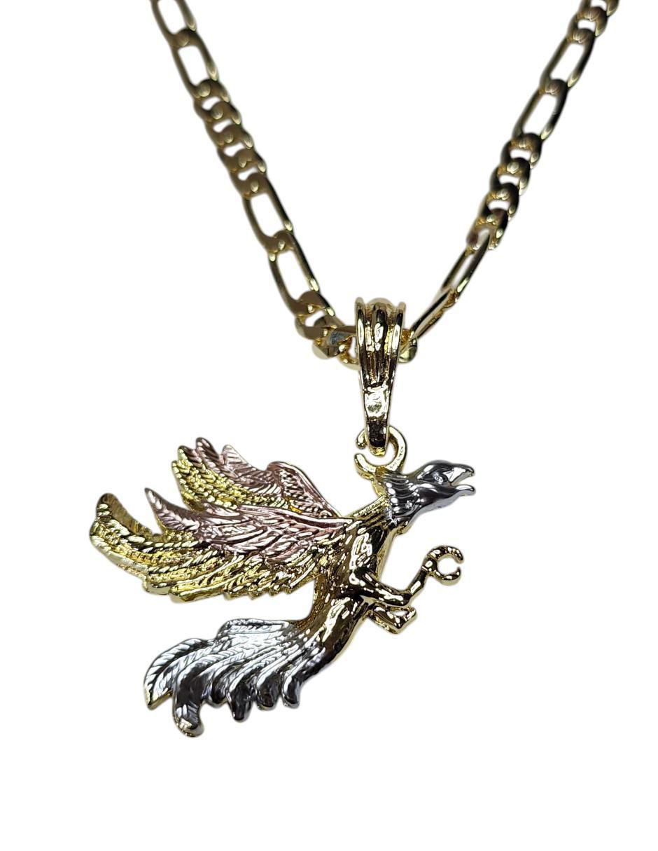 Collar con dije de gallo Peles de oro laminado 14 K Collar con dije de gallo Peles de oro laminado 14 K