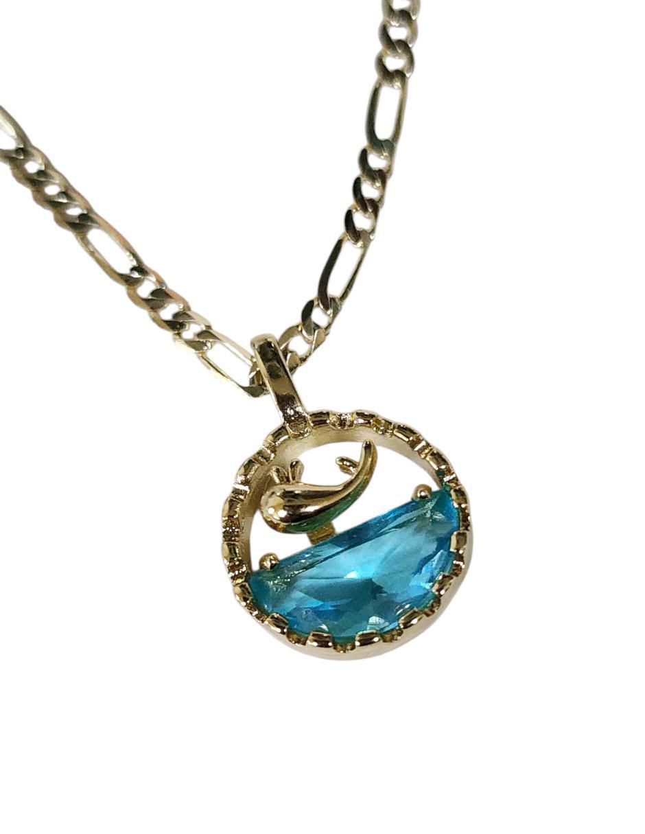 Collar con dije ballena Marinos de oro laminado 14 K 3