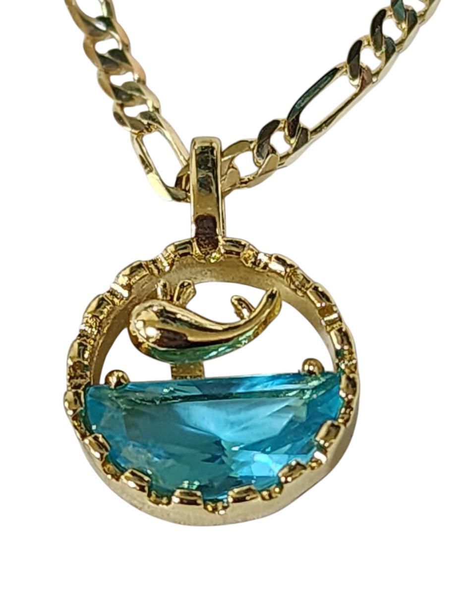 Collar con dije ballena Marinos de oro laminado 14 K 4